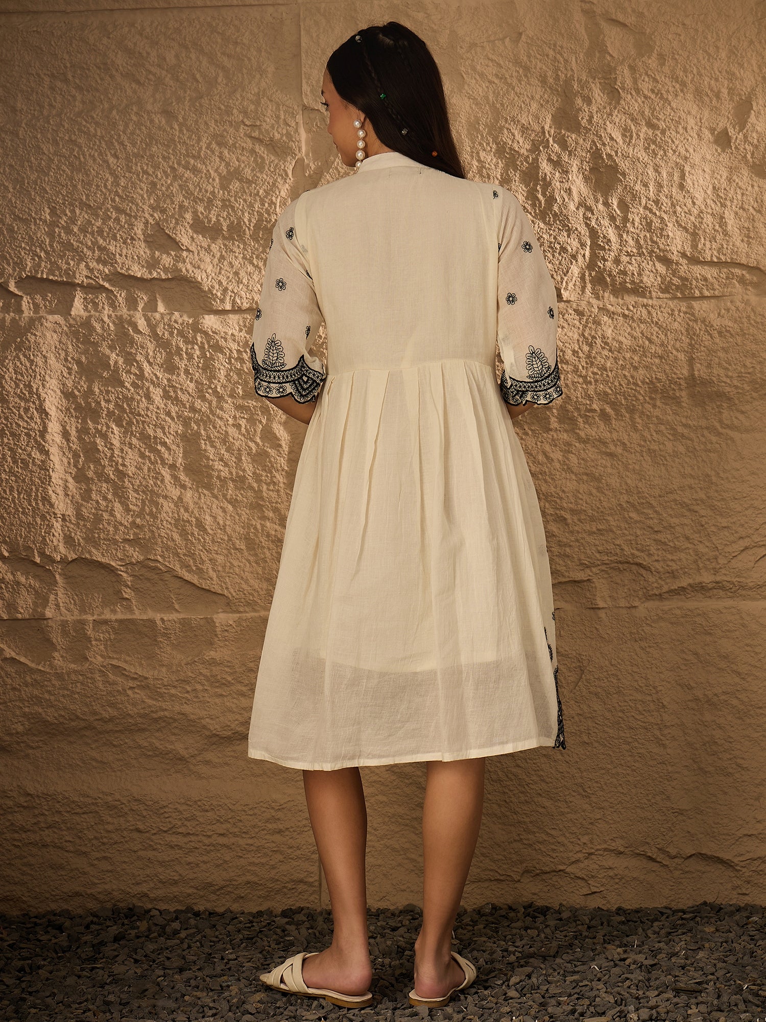 EMBROIDERED PURE COTTON DRESS