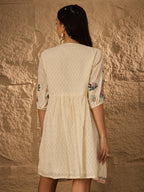 Multi Emb Pure Cotton Fit & Flare Dress