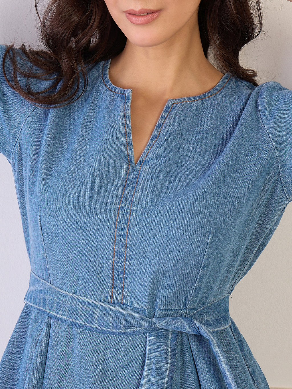 Denim Belted Dress
