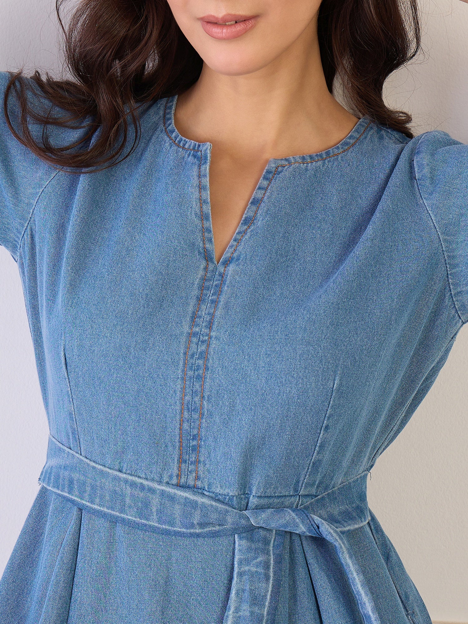 Denim Belted Dress