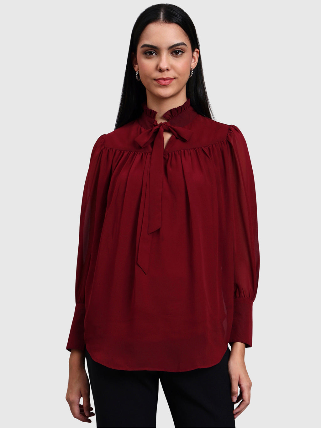 Maroon Tie Up Top