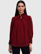 Maroon Tie Up Top