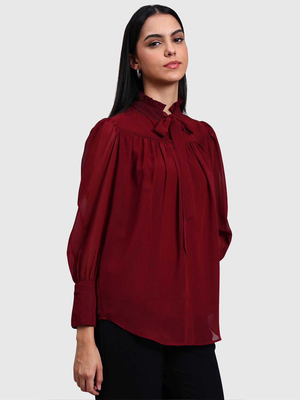 Maroon Tie Up Top