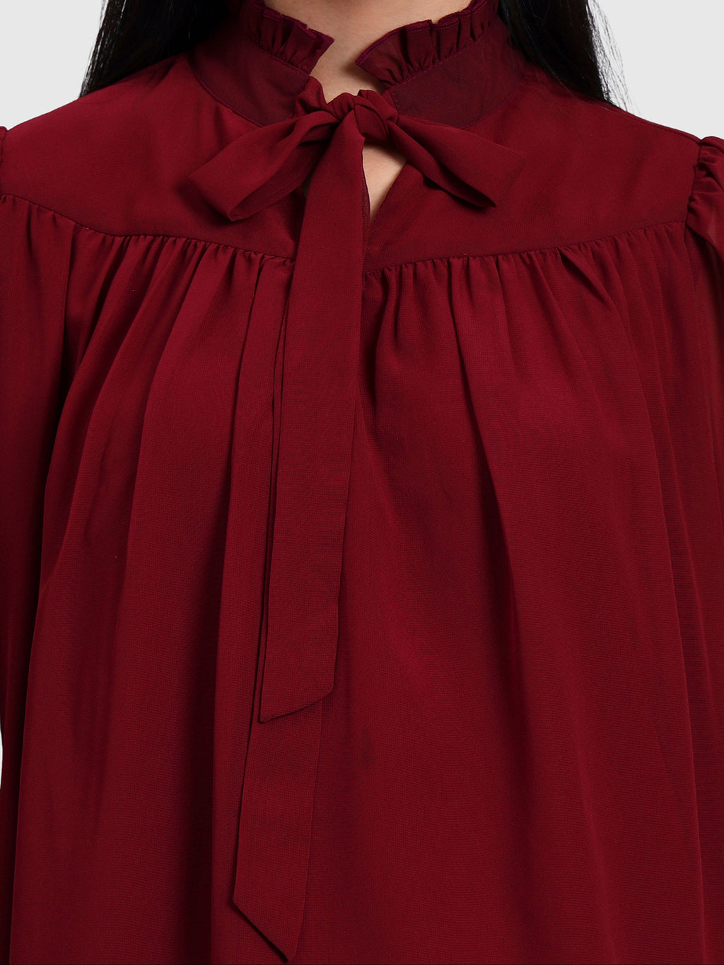 Maroon Tie Up Top