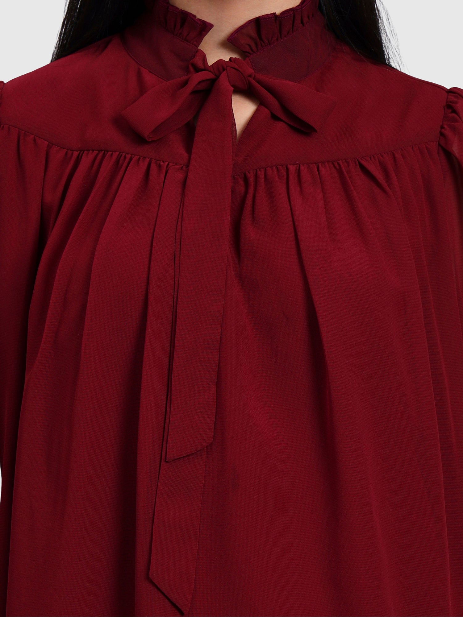 Maroon Tie Up Top