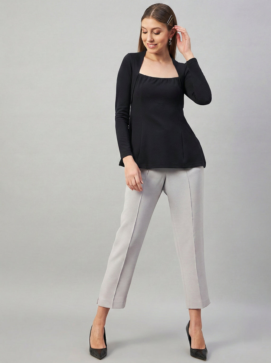 Black Peplum Top