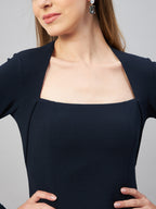Navy Blau Peplum Top