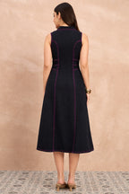 Black Denim Light Wash Maxi Dress