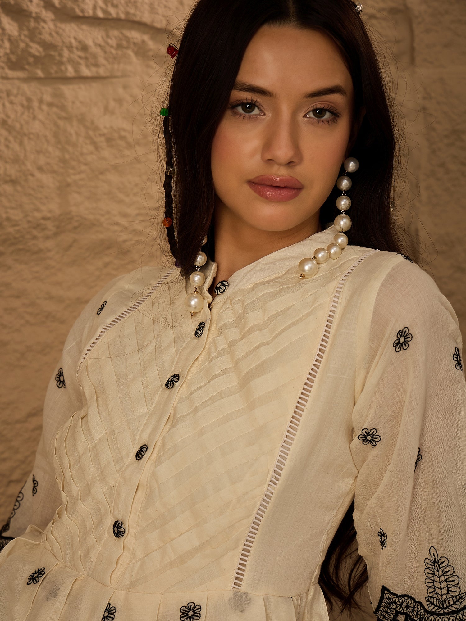 EMBROIDERED PURE COTTON DRESS