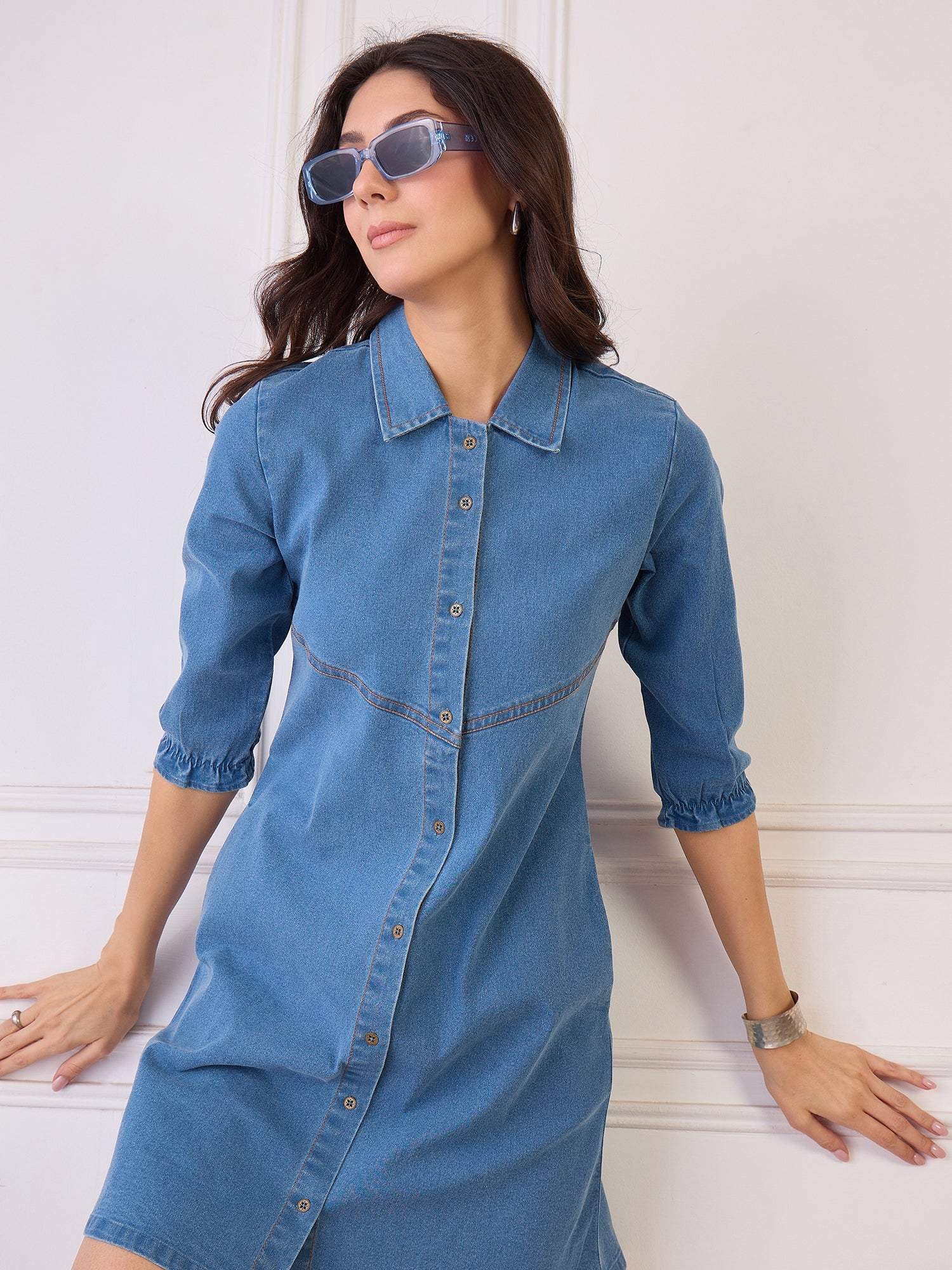 Denim Button Down Shirt Dress