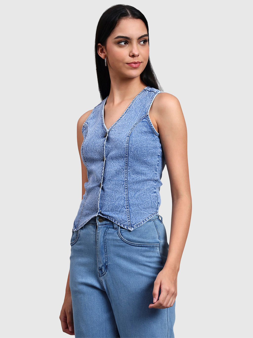 Denim Vest Top