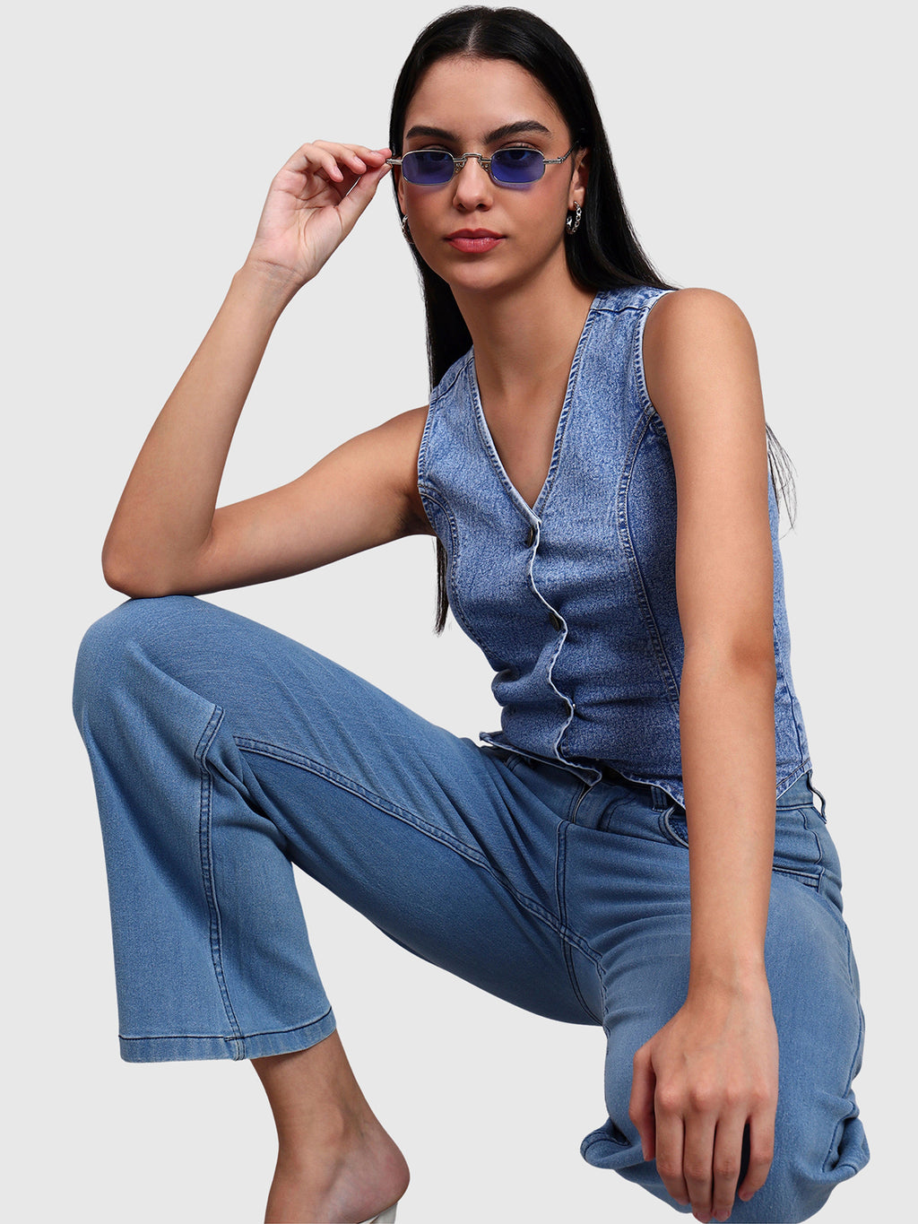 Denim Vest Top