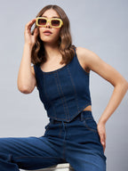 Dark Blue Denim Top