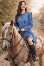 Denim light wash short dress